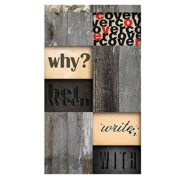 Repeating Wallpaper Roll - Wooden Inscription - 32.8'L x 19.7"W