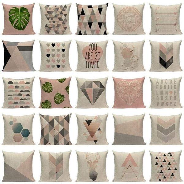 Soft Pink Grey Cushion Covers