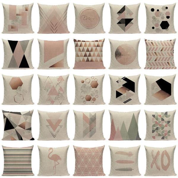 Soft Pink Abstract Cushion Covers