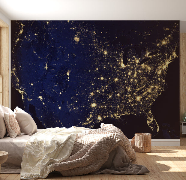 Space Wallpaper Wall Mural - United States From Space