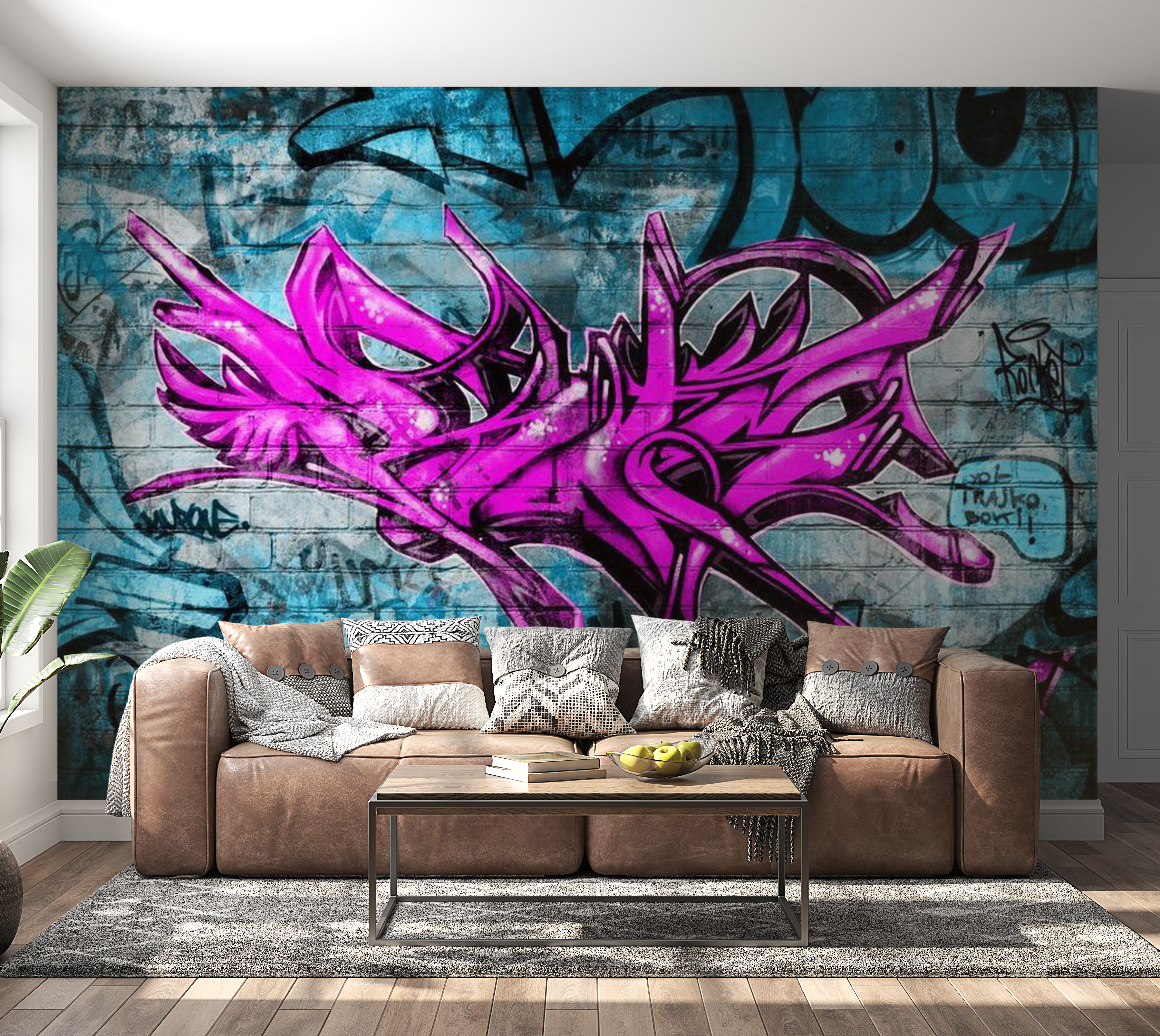 Street Art Wallpaper Wall Mural - Anonymous Graffiti 39"Wx27"H