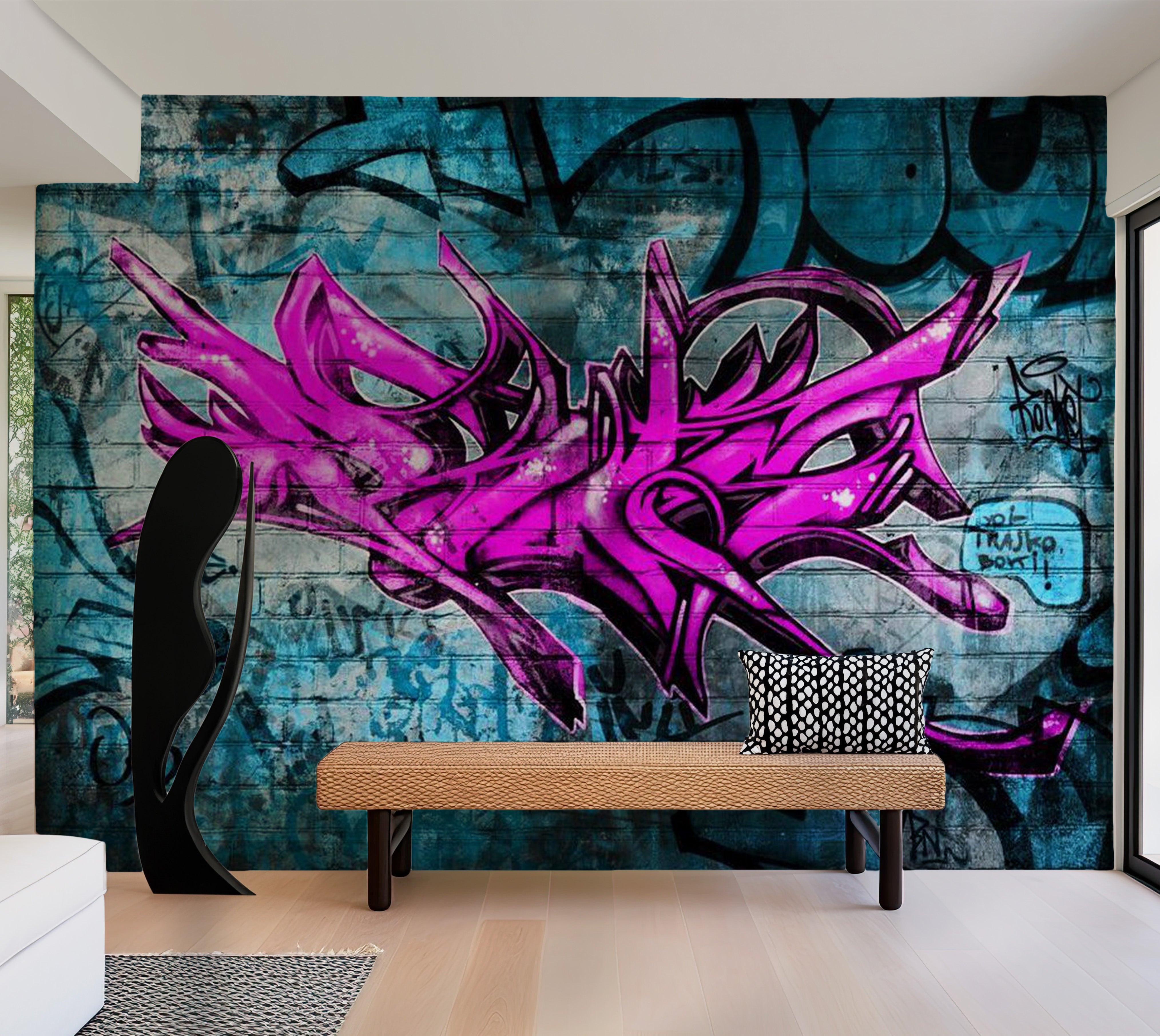 Street Art Wallpaper Wall Mural - Anonymous Graffiti 39"Wx27"H