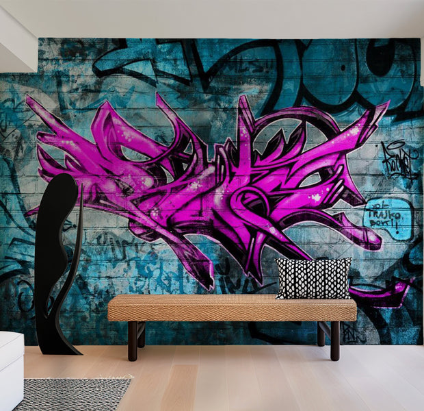 Street Art Wallpaper Wall Mural - Anonymous Graffiti 39"Wx27"H