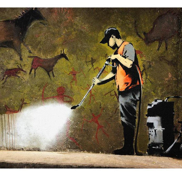 Street Art Wallpaper Wall Mural - Banksy Cave Painting