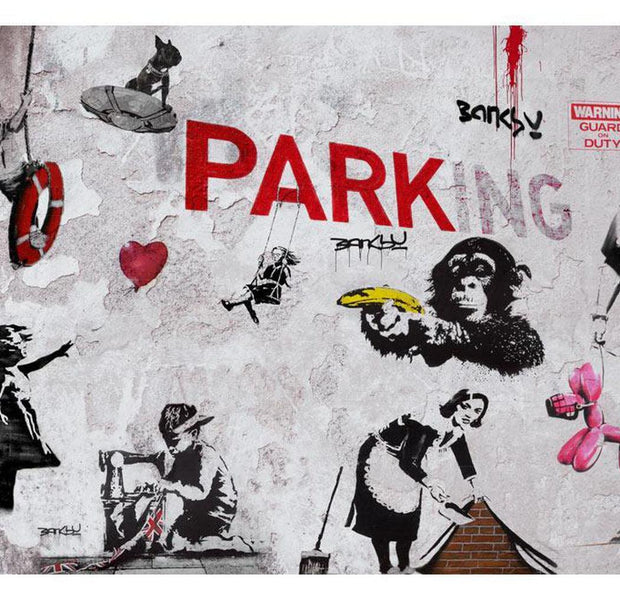Street Art Wallpaper Wall Mural - Banksy Parking Graffiti
