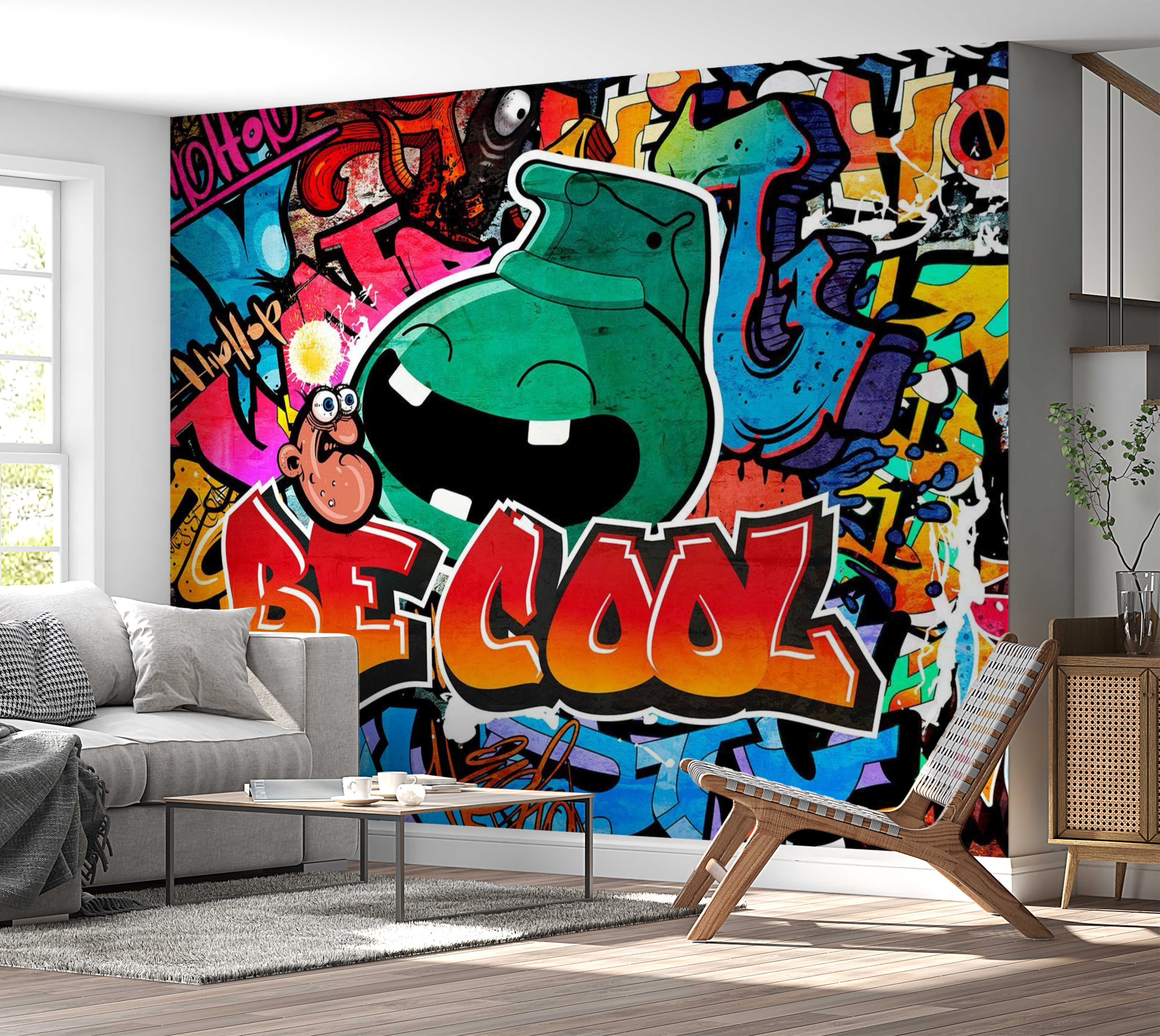 Street Art Wallpaper Wall Mural - Be Cool 39"Wx27"H