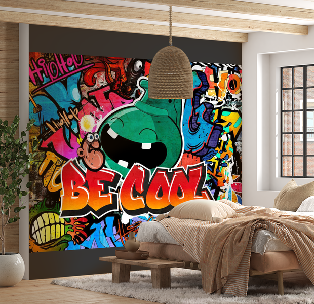Street Art Wallpaper Wall Mural - Be Cool 39"Wx27"H
