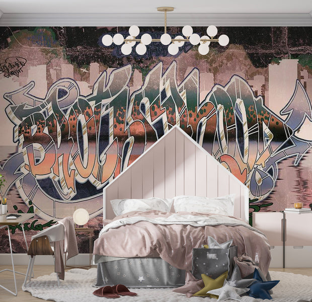 Street Art Wallpaper Wall Mural - Brotherhood Pointz 39"Wx27"H