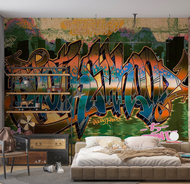 Street Art Wallpaper Wall Mural - Brotherhood 39"Wx27"H