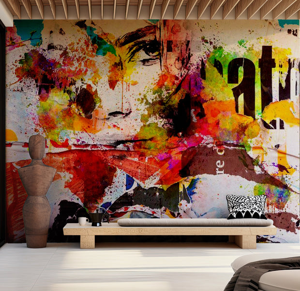 Street Art Wallpaper Wall Mural - City Collage 39"Wx27"H