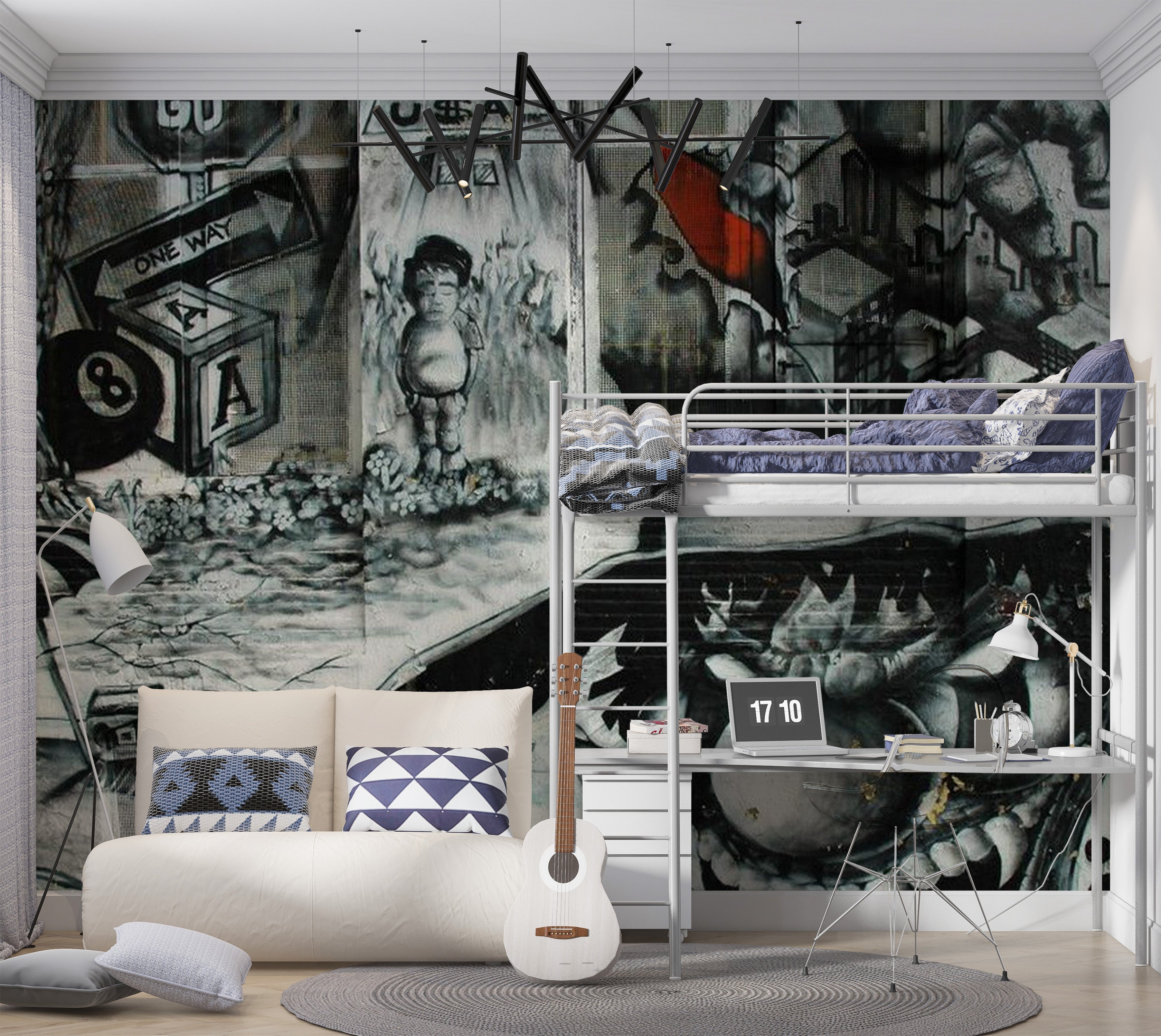 Street Art Wallpaper Wall Mural - City Legends 118"Wx90"H