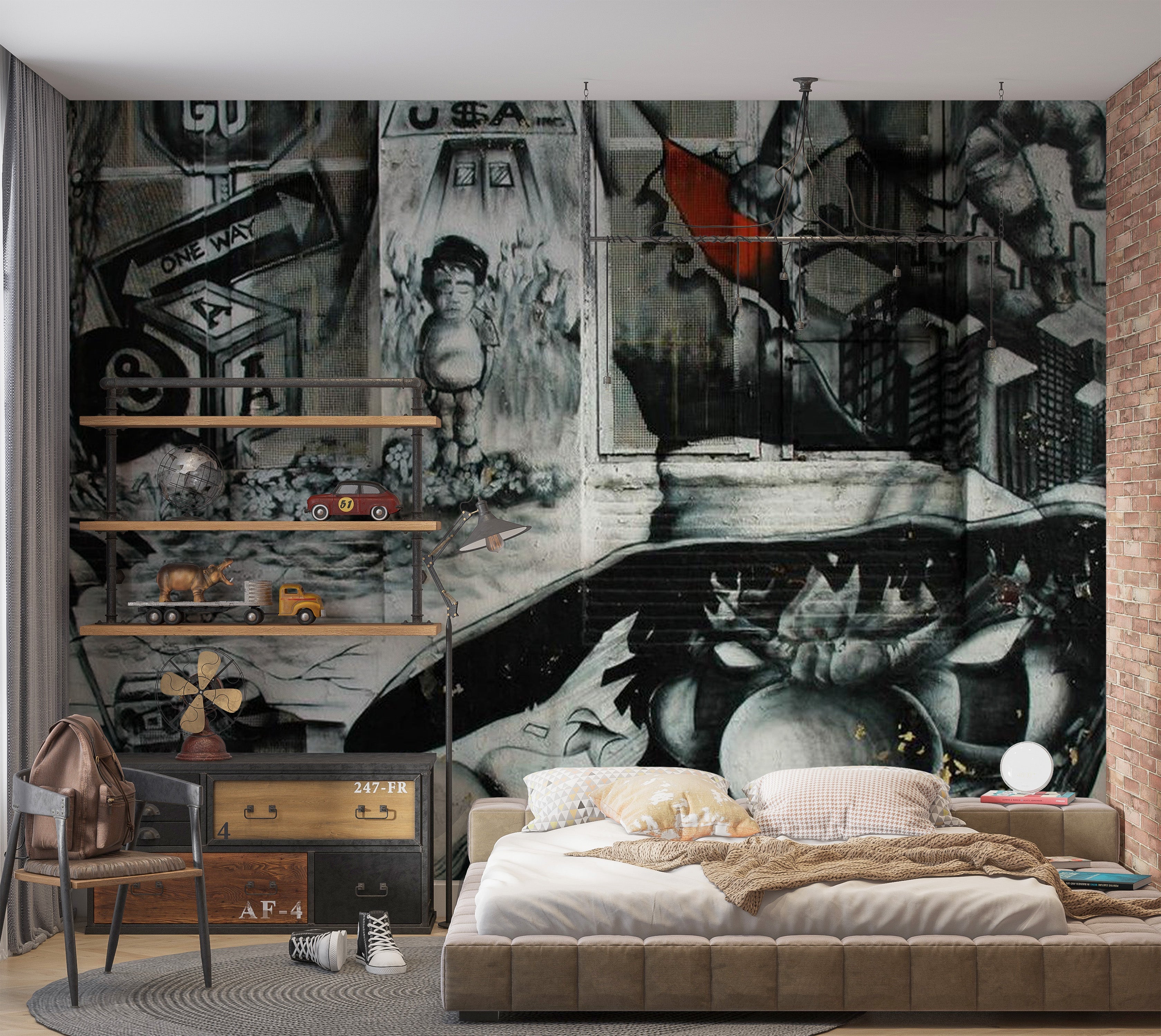 Street Art Wallpaper Wall Mural - City Legends 118"Wx90"H