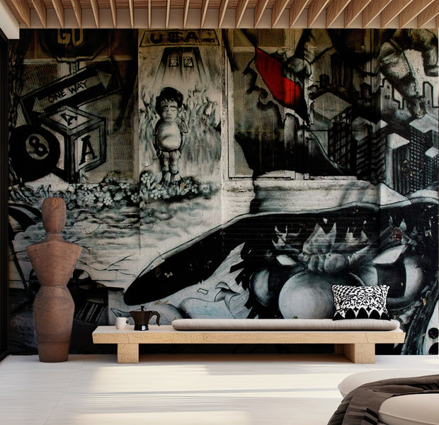 Street Art Wallpaper Wall Mural - City Legends 118"Wx90"H
