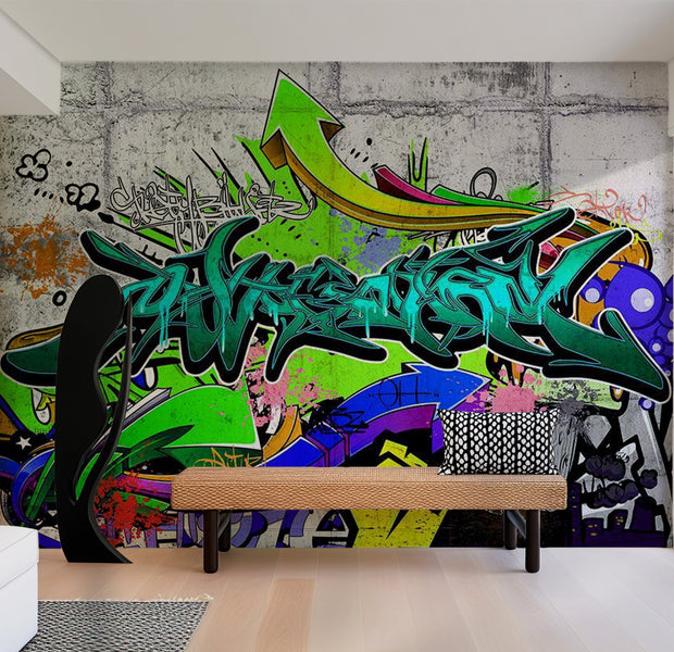 Street Art Wallpaper Wall Mural - Colors Of The City 39"Wx27"H