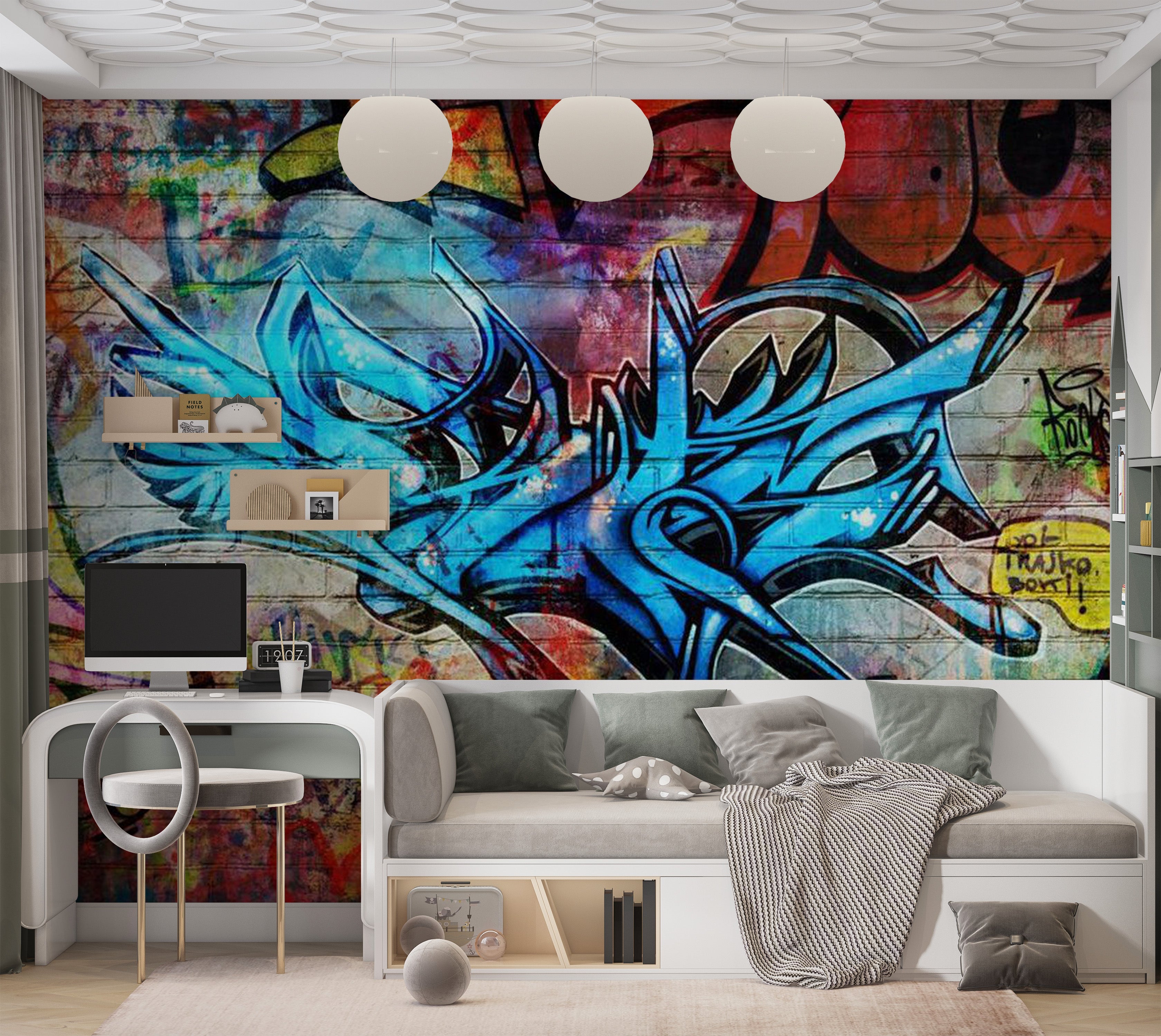 Street Art Wallpaper Wall Mural - Concrete Poetry 39"Wx27"H