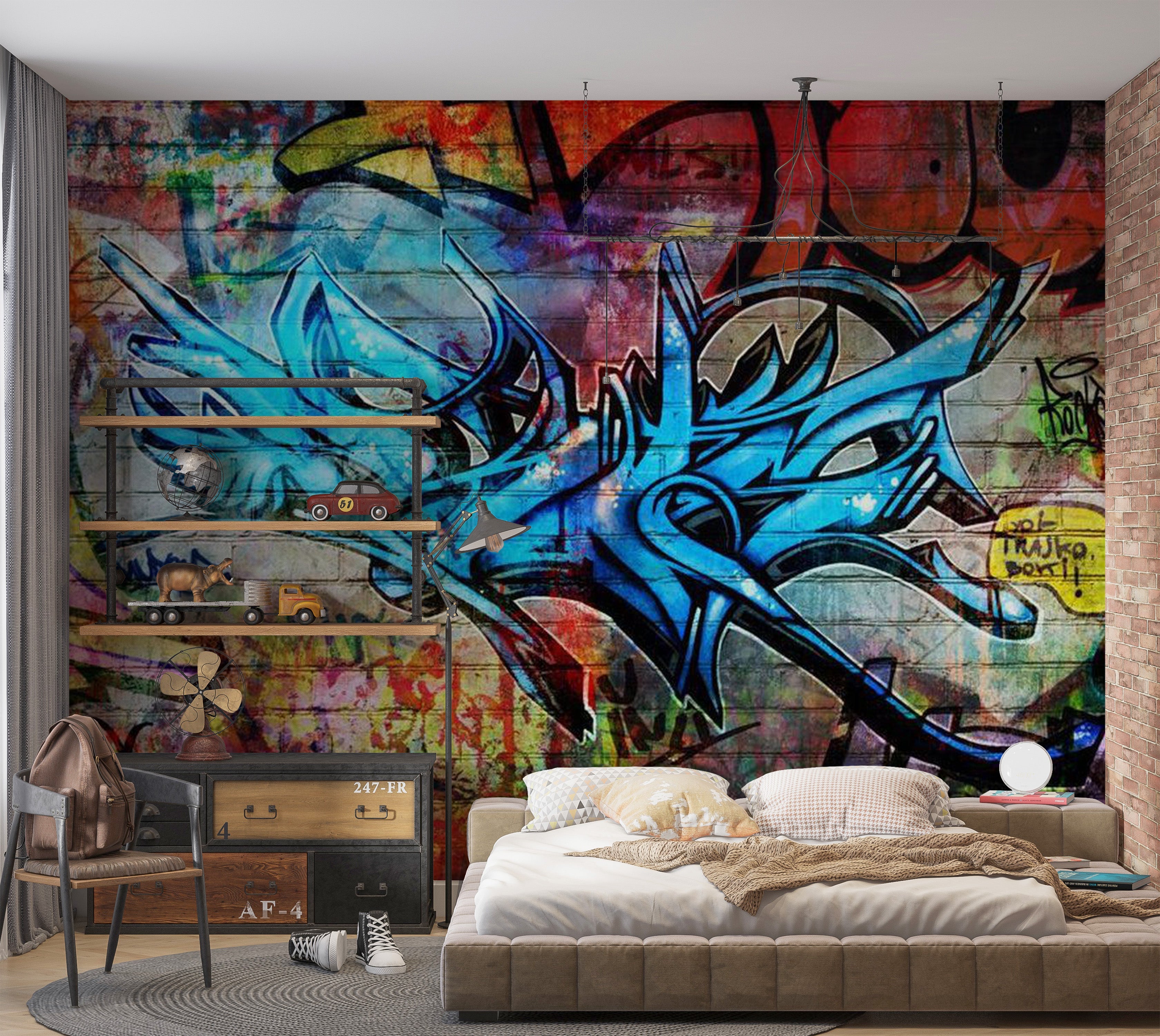 Street Art Wallpaper Wall Mural - Concrete Poetry 39"Wx27"H