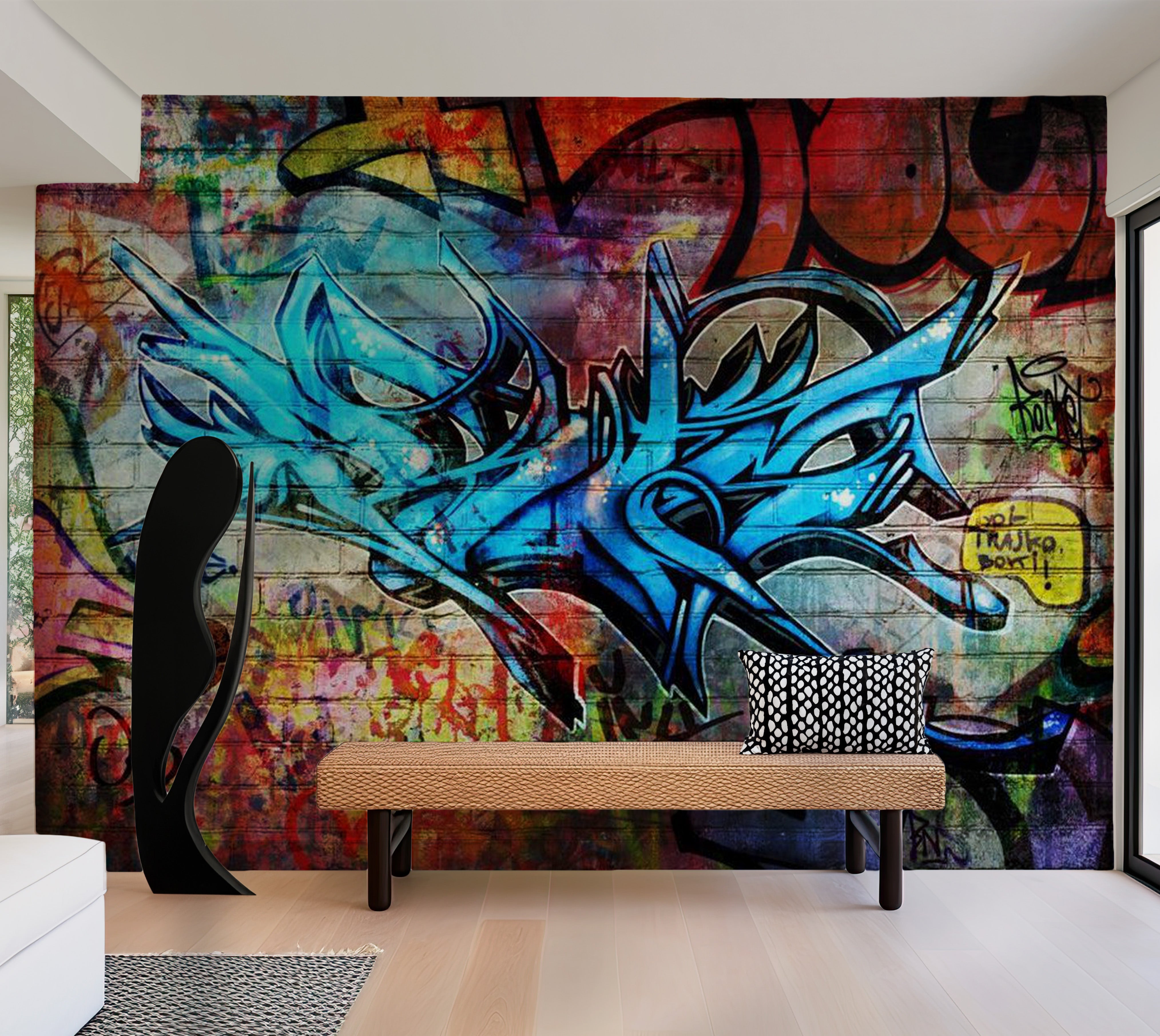 Street Art Wallpaper Wall Mural - Concrete Poetry 39"Wx27"H