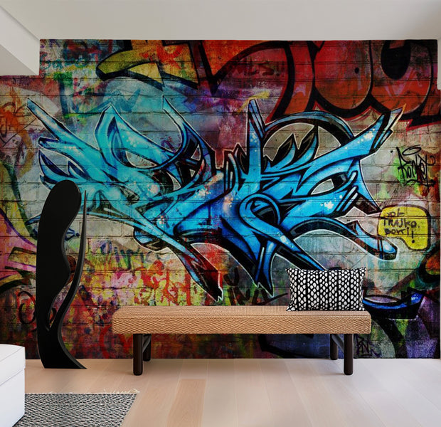 Street Art Wallpaper Wall Mural - Concrete Poetry 39"Wx27"H