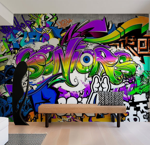 Street Art Wallpaper Wall Mural - Concrete Story 39"Wx27"H