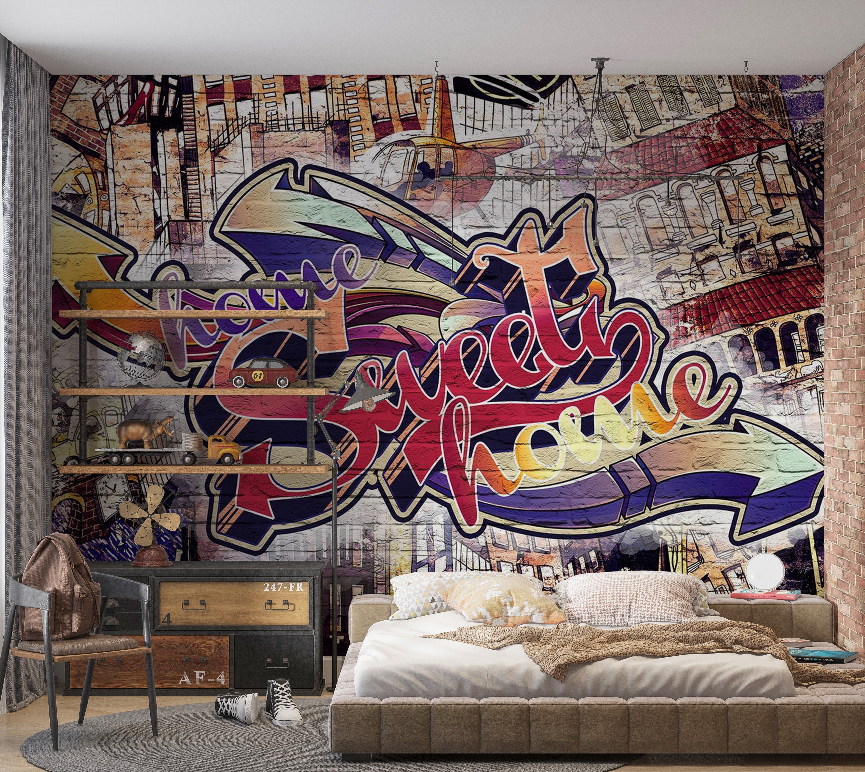 Street Art Wallpaper Wall Mural - Cool Graffiti 39"Wx27"H