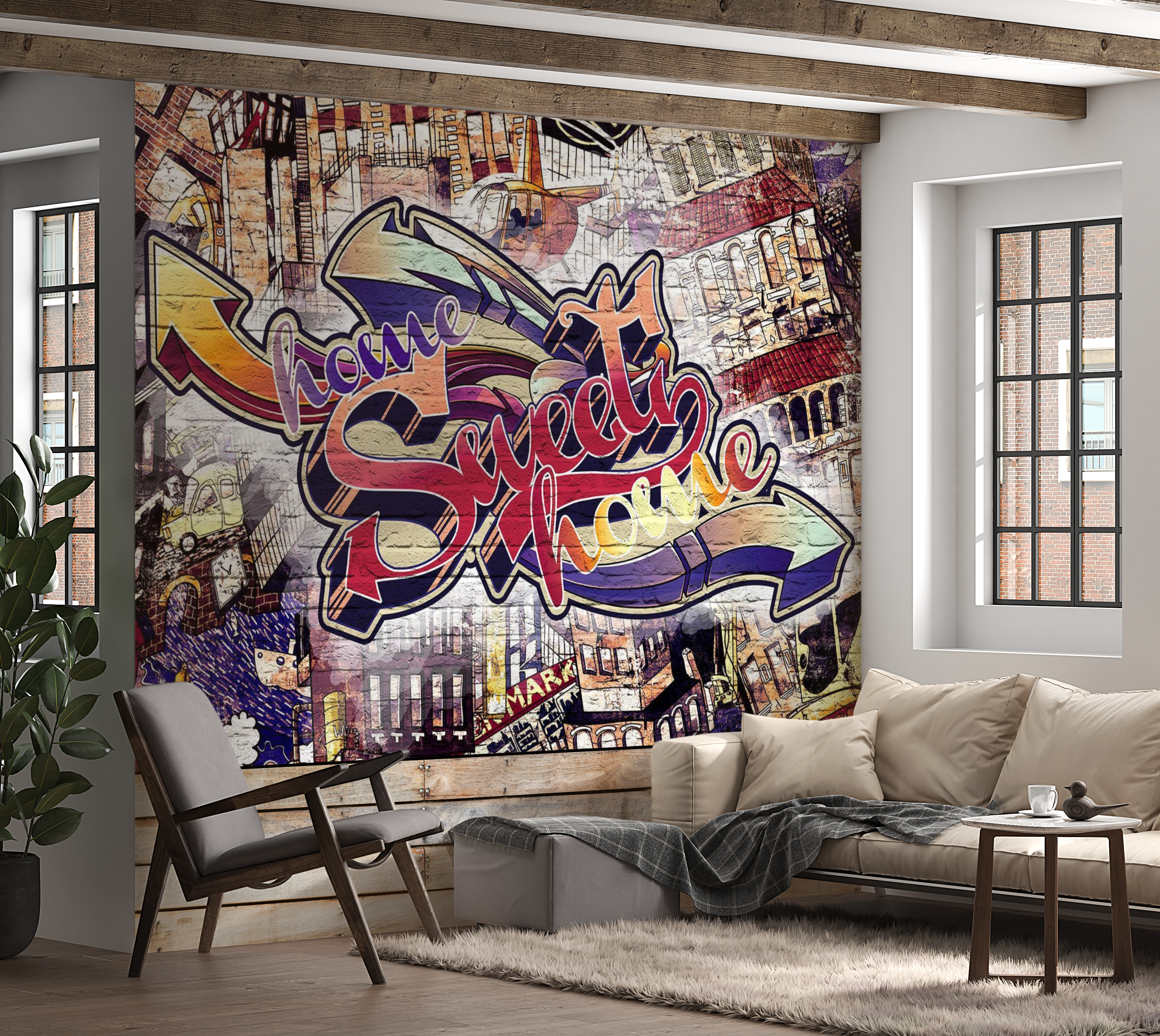 Street Art Wallpaper Wall Mural - Cool Graffiti 39"Wx27"H