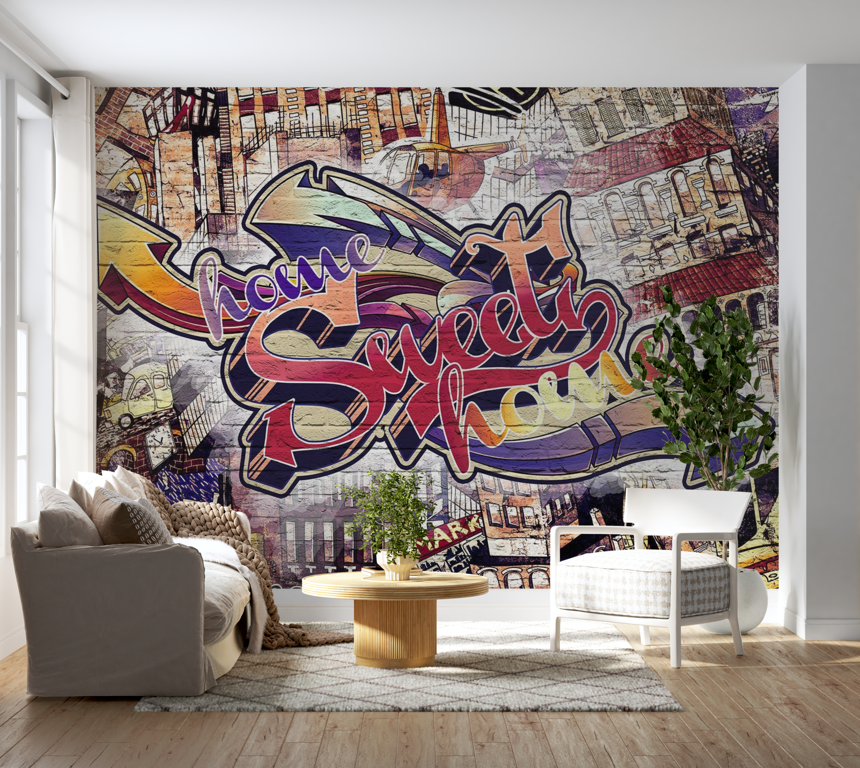 Street Art Wallpaper Wall Mural - Cool Graffiti 39"Wx27"H