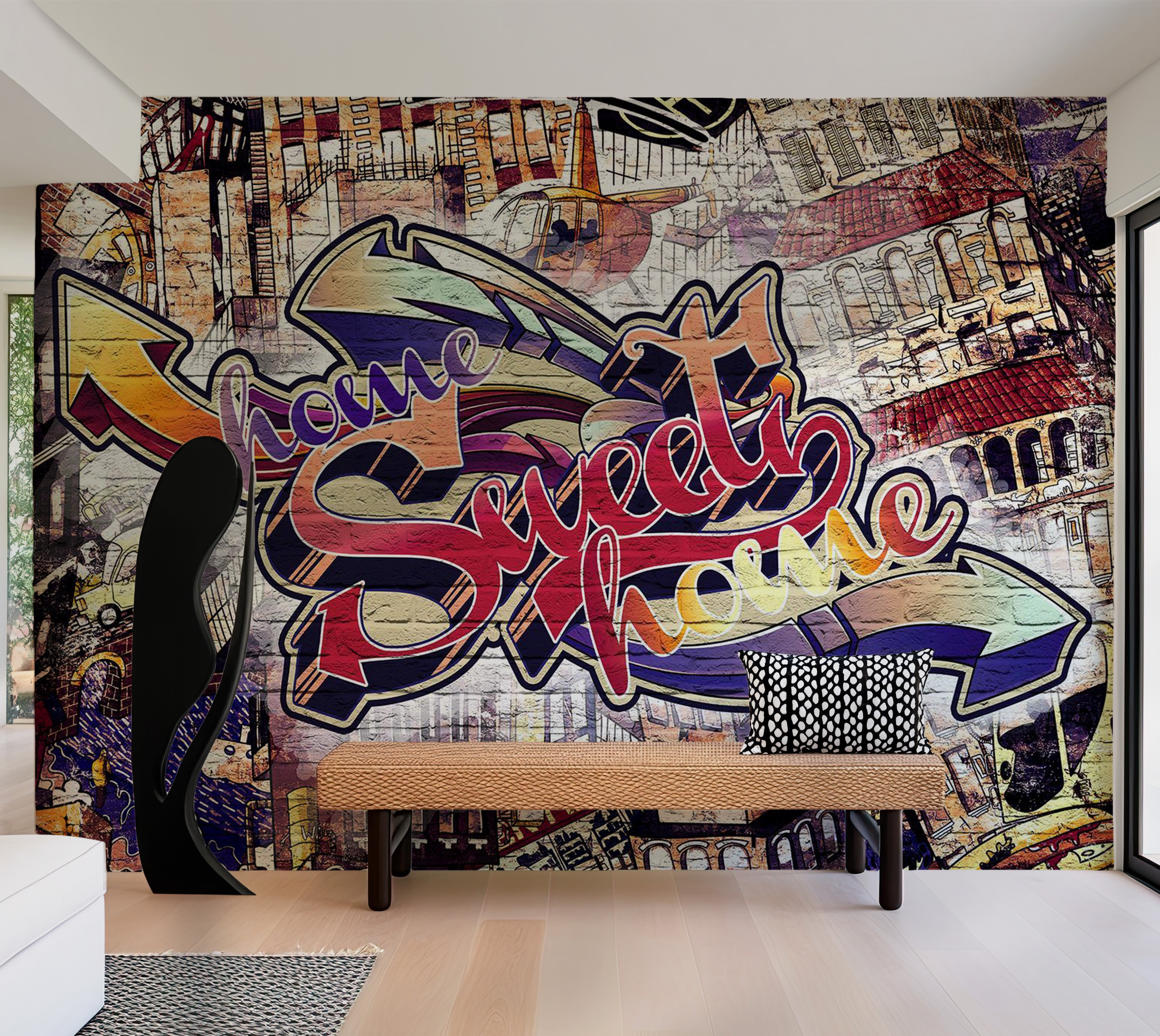 Street Art Wallpaper Wall Mural - Cool Graffiti 39"Wx27"H