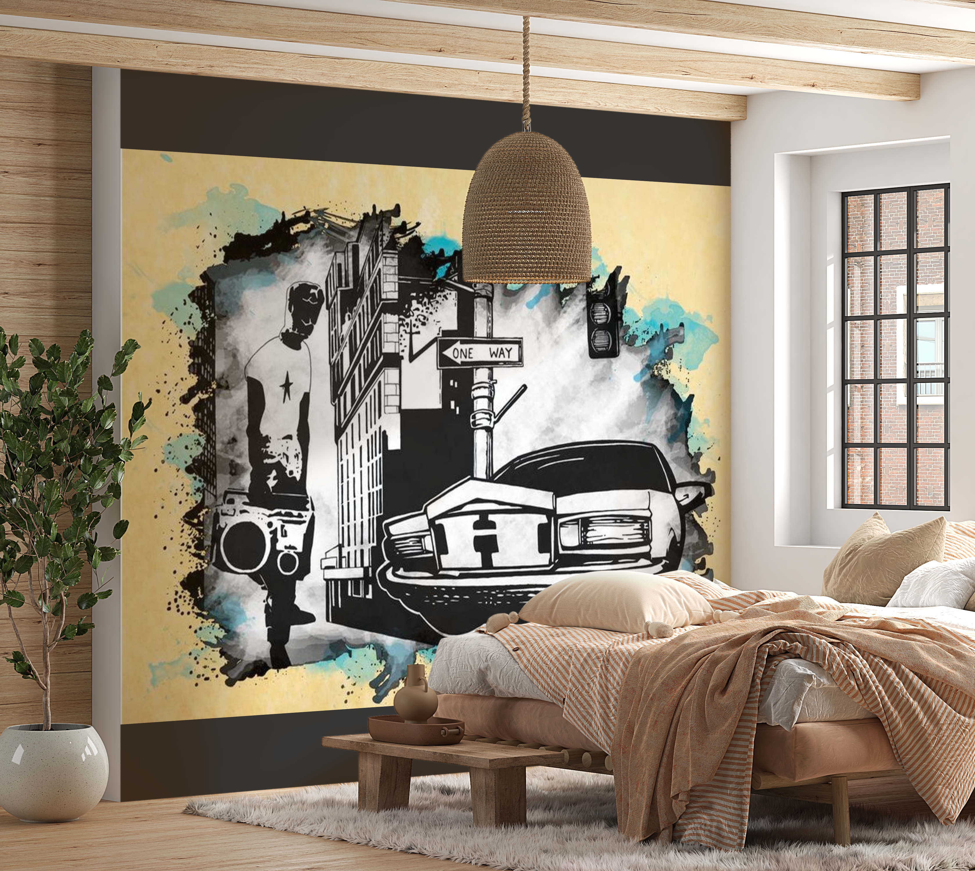 Street Art Wallpaper Wall Mural - Urban Atmosphere 118"Wx90"H