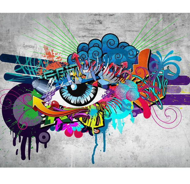 Street Art Wallpaper Wall Mural - Graffiti Eye