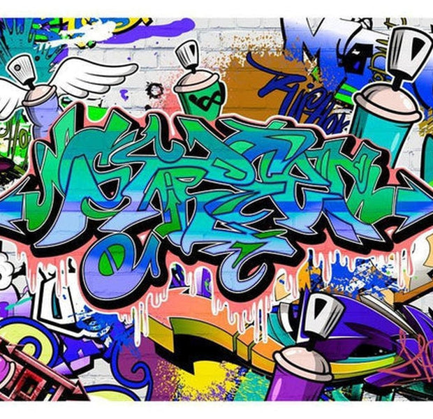 Street Art Wallpaper Wall Mural - Graffiti In Blue