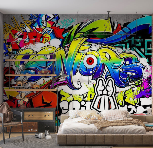 Street Art Wallpaper Wall Mural - Graffiti Rebellion 39"Wx27"H