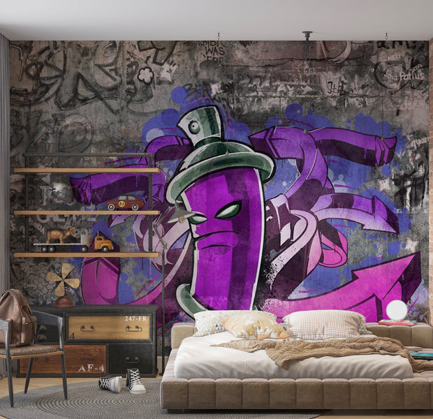 Street Art Wallpaper Wall Mural - Graffiti Street Storytellers 39"Wx27"H