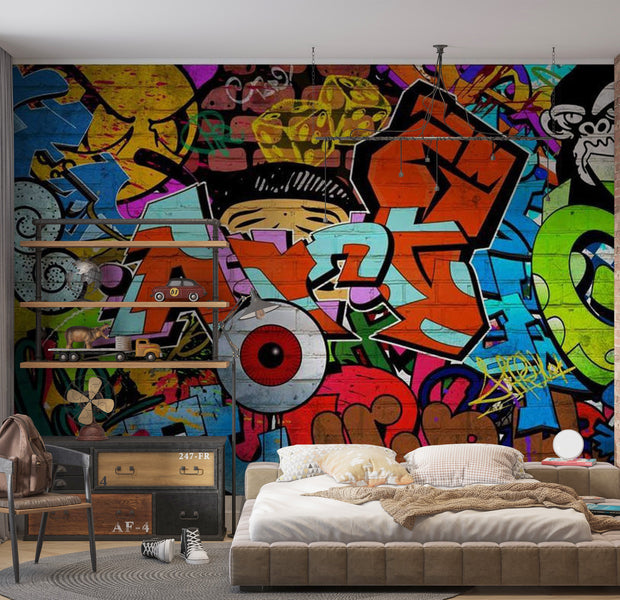 Street Art Wallpaper Wall Mural - Hip Hop Graffiti Art 39"Wx27"H