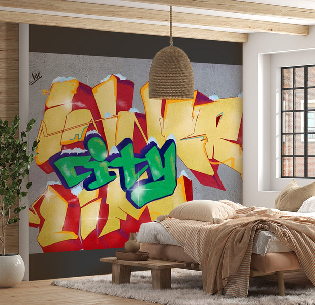Street Art Wallpaper Wall Mural - Inner City Life 118"Wx90"H