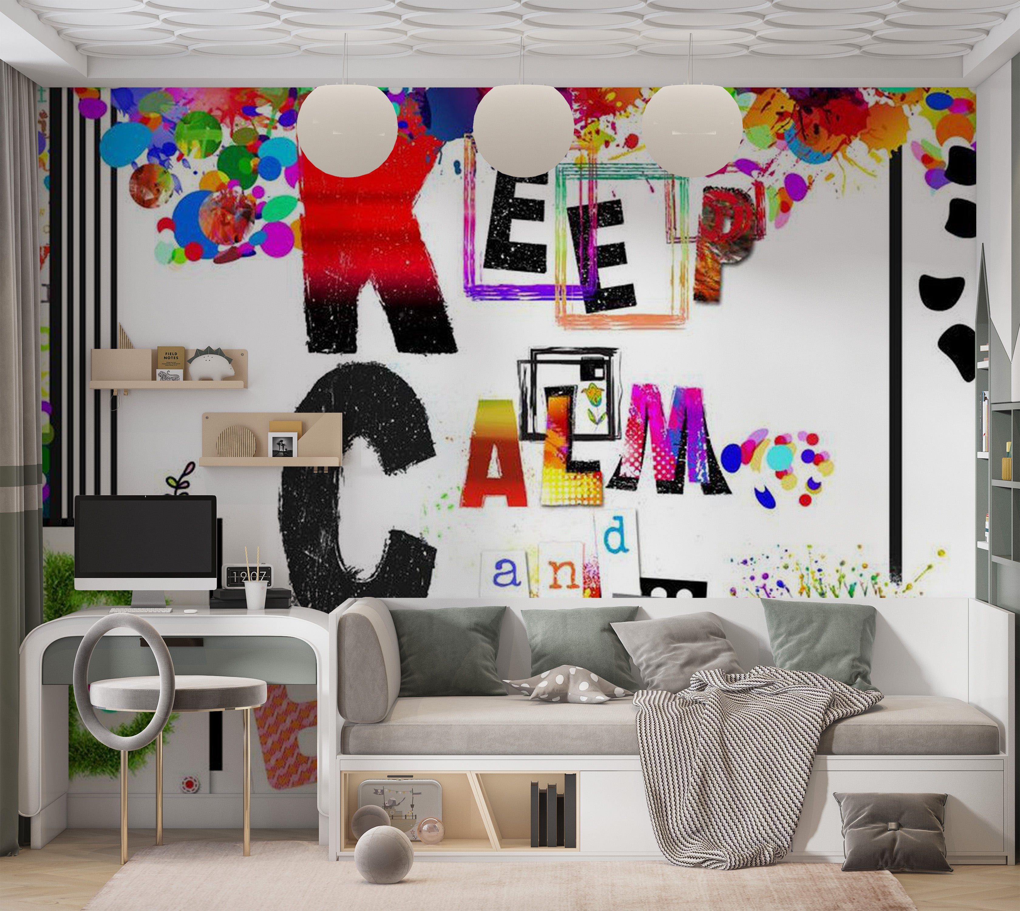 Street Art Wallpaper Wall Mural - Keep Calm And Design 39"Wx27"H