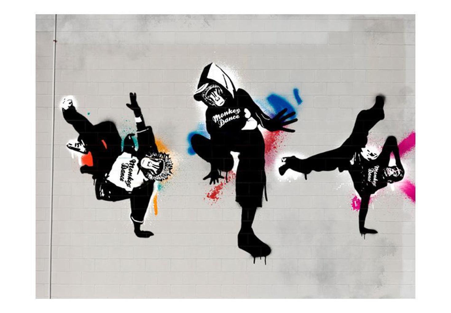 Street Art Wallpaper Wall Mural - Monkey Dance