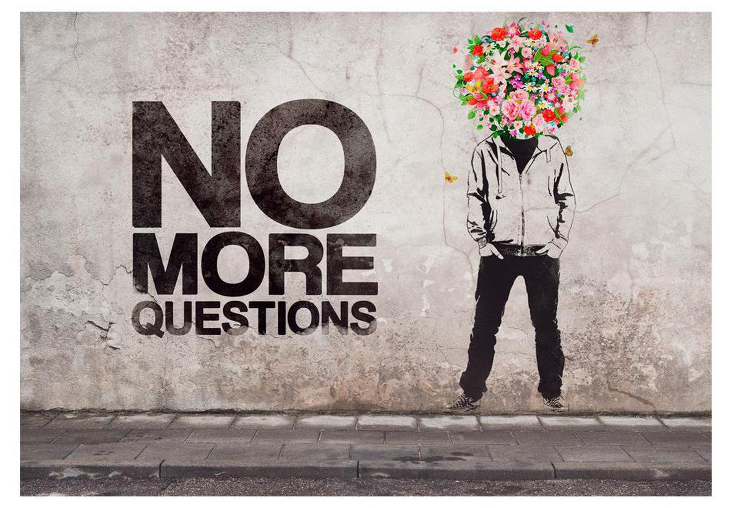 Street Art Wallpaper Wall Mural - No More Questions