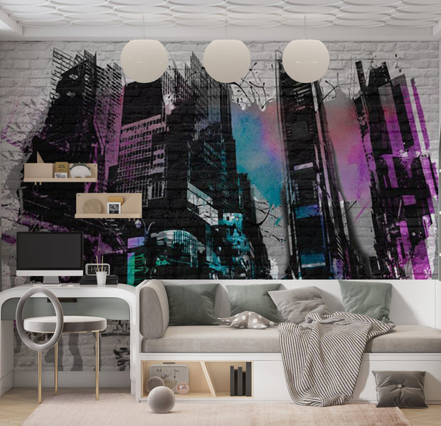 Street Art Wallpaper Wall Mural - Outside The City Walls 118"Wx90"H