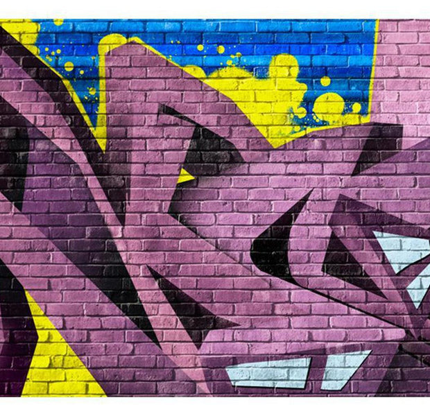Street Art Wallpaper Wall Mural - Purple Abstract Graffiti