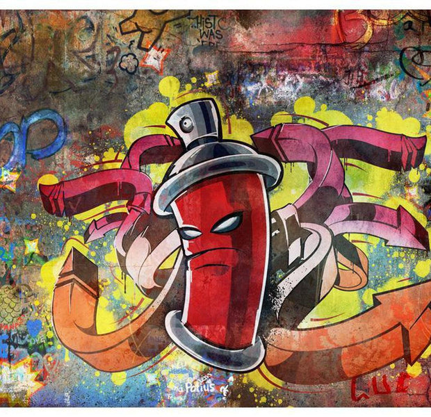 Street Art Wallpaper Wall Mural - Red Graffiti Monster