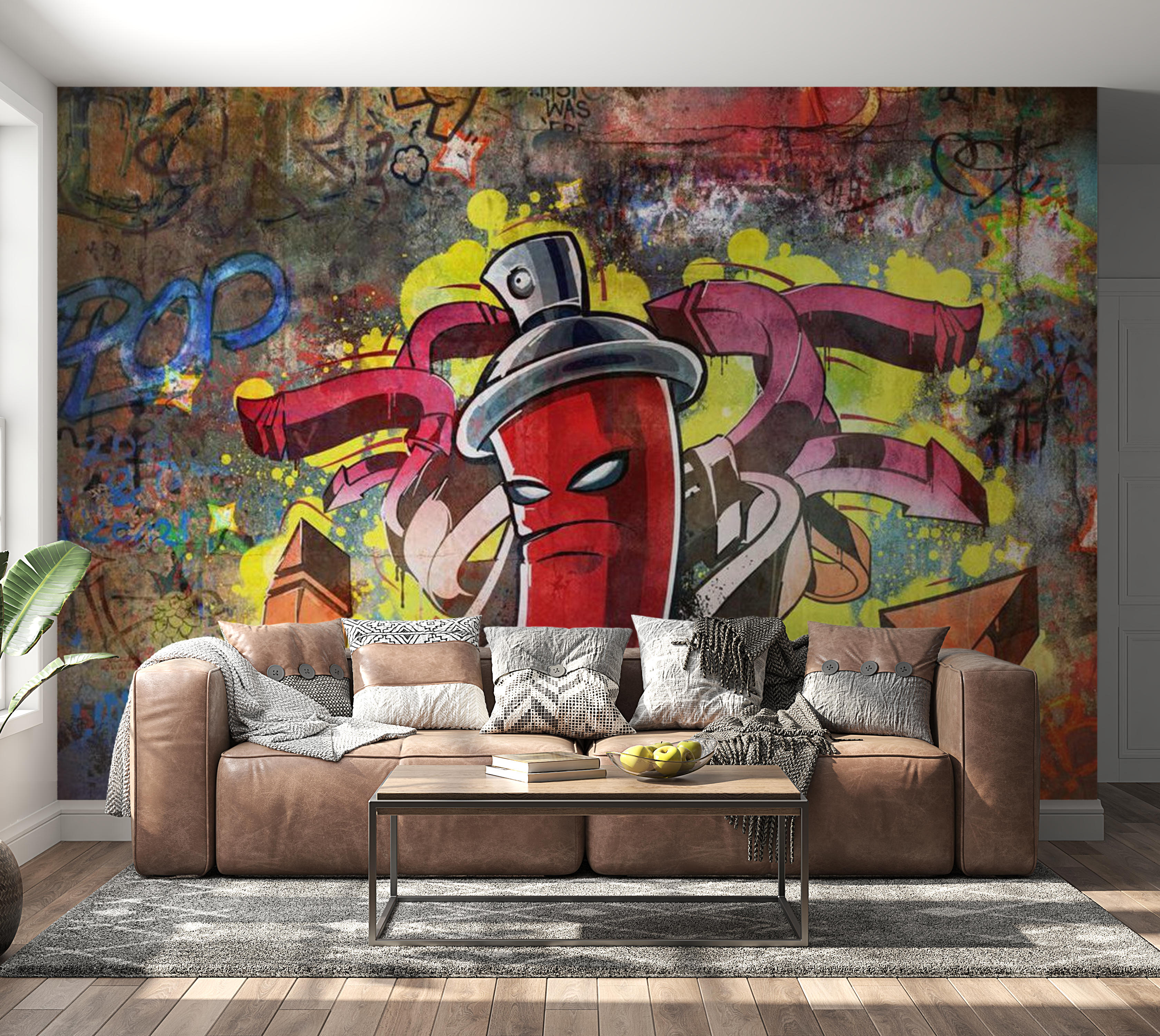 Street Art Wallpaper Wall Mural - Graffiti Monster 39"Wx27"H