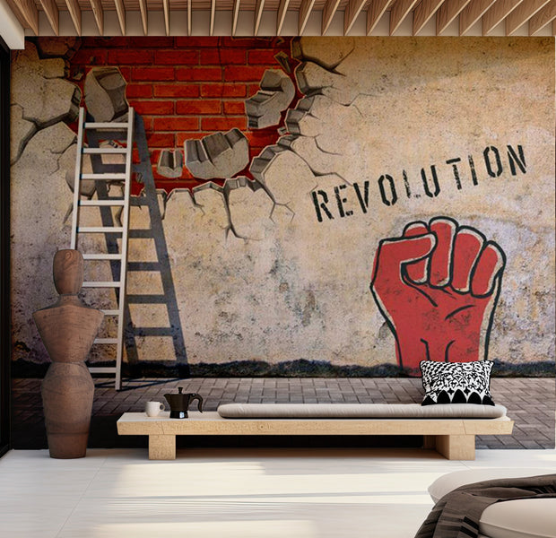 Street Art Wallpaper Wall Mural - Revolution 118"Wx90"H
