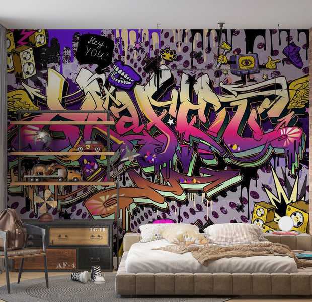 Street Art Wallpaper Wall Mural - Spray Paint Magic 39"Wx27"H
