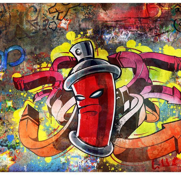 Street Art Wallpaper Wall Mural - Spray Paint Symphony