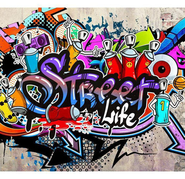 Street Art Wallpaper Wall Mural - Street Game Graffiti