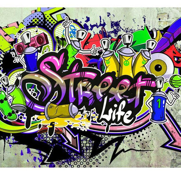Street Art Wallpaper Wall Mural - Street Life