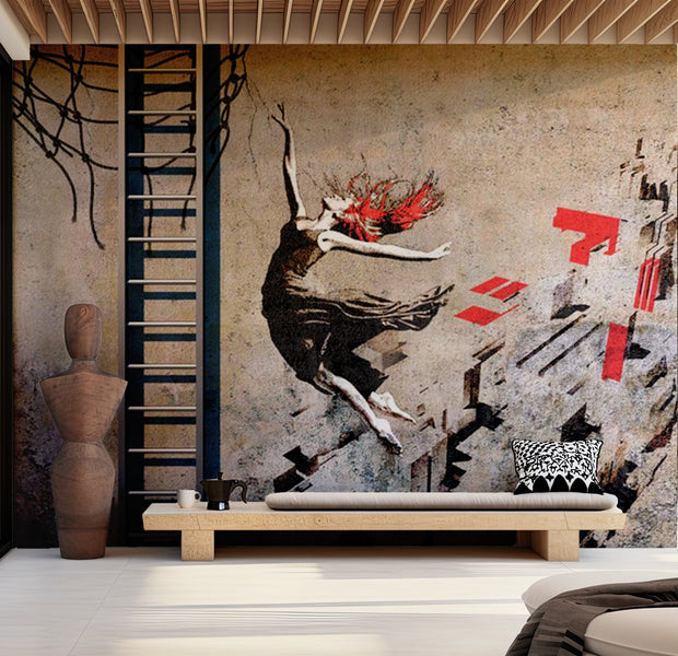 Street Art Wallpaper Wall Mural - The Sleepwalker's Dance 118"Wx90"H