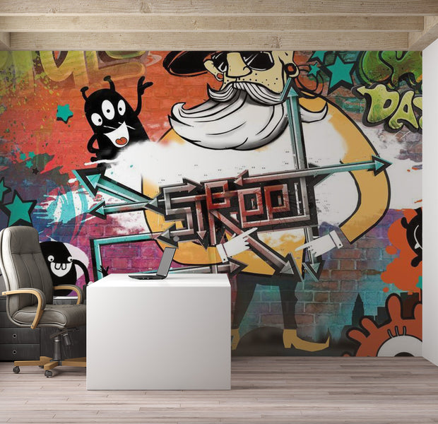 Street Art Wallpaper Wall Mural - Urban Masterpiece 39"Wx27"H