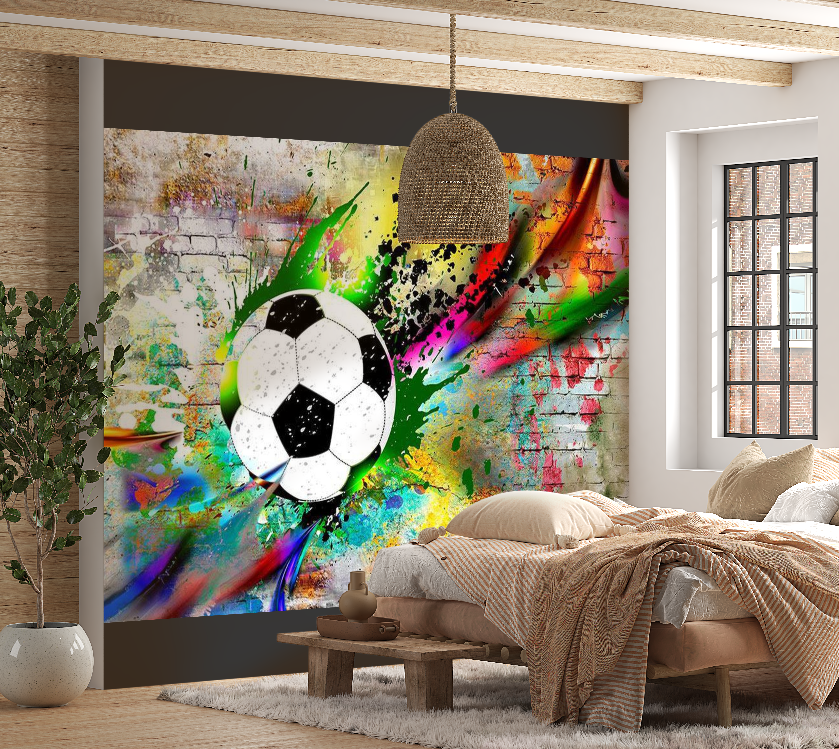 Street Art Wallpaper Wall Mural - Urban Gameplay 39"Wx27"H