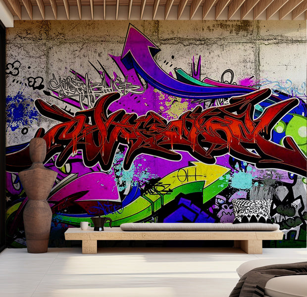 Street Art Wallpaper Wall Mural - Urban Spray of Inspiration 39"Wx27"H